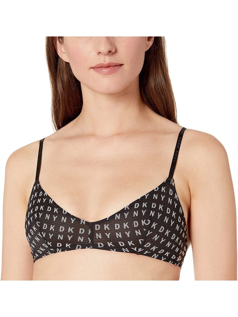 DKNY Womens Logo Mesh Wire-Free Bralette Size S